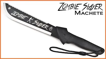 Gerber Gator Machete Jr. Zombie Slayer (Walker) being laser engraved