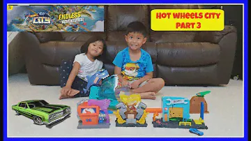 Hot Wheels City Playset Part 3 | Downtown Speedy Fuel Stop, Gator Garage Attack, Downtown Power Plan