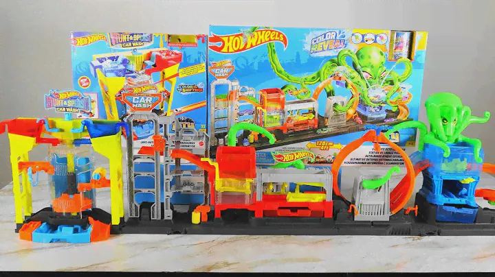 Epic Hot Wheels City Ultimate Octo Car Wash VS Stunt & Splash Car Wash Exciting Cars Changing Color