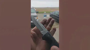 GERBER GATOR CLIP POINT BLADE FACTORY EDGE TEST #review #youtubeshorts #selfdefense #backyardcutting