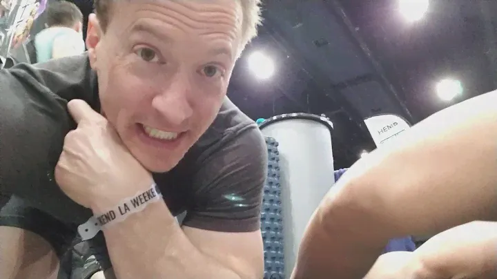 Testing the Rumble roller new product Beastie and Gator at LA FitExpo 2019
