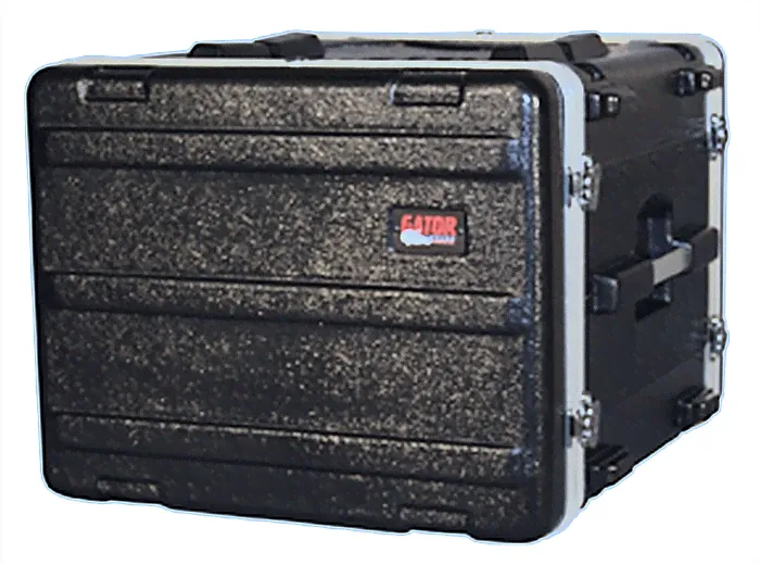 GATOR GR-8L -рэковый кейс на 8U, стальные рельсы, глубина 19", вес 7,7кг,пластик